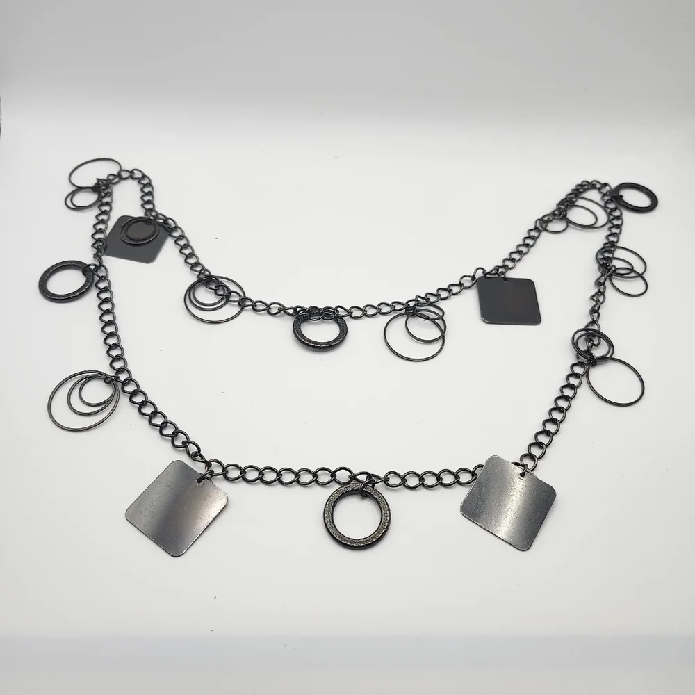 Source Unknown Black Geometric Necklace